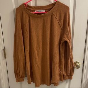 Free People Beach Brown Oversized Knit Top